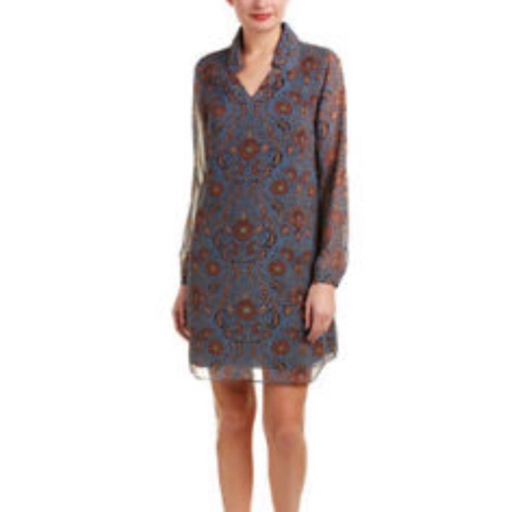 Cabi Blue & brown dress